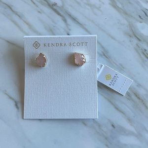 Kendra Scott Tessa stud earrings with pink stone